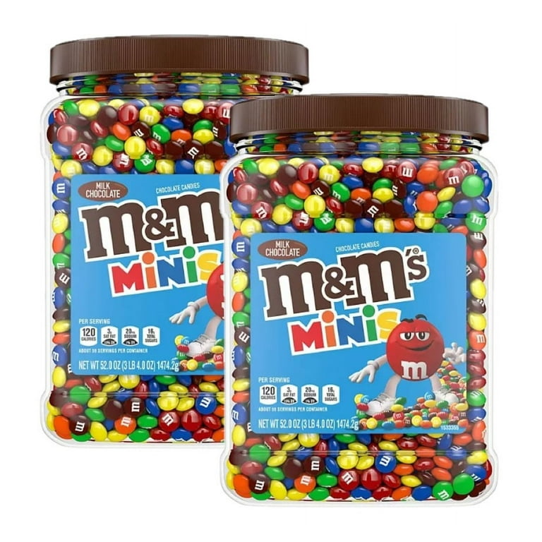 2 Pack | M&Ms Minis Milk Chocolate Candy Resealable Bulk Jar (52 oz.)