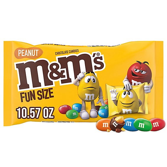 2 Pack M\u0026M'S Peanut Milk Chocolate Candy Fun Size Bag - 10.57 Oz
