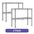 thumbnail image 1 of (2 Pack) M MZG 220 lbs 2 Tier Storage Rack Metal Wire Shelving Unit, Chrome 11.8" D x 27.6" W x 23.4" H, 1 of 8