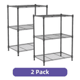 thumbnail image 1 of (2 Pack) M MZG 750lbs 3-Tier Steel Storage Shelf, Grey, 17.7" W x 11.8" D x 26.3" H, 1 of 9