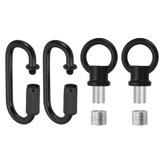 2 Pack M10 Lifting Eye Nut Kit, Bolt Screw Ring, 44 lbs Black