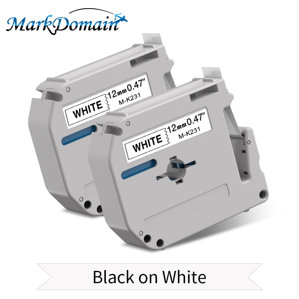 2Pack M231 Label Tape Compatible for Brother MK231 MK231 1/2" Tape P
