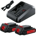 thumbnail image 1 of 2 Pack MAX 3600mAh Battery and Charger Replacement for Black and Decker 20V Lithium Battery, Compatible with Black and Decker 20V Cordless Power Tools and Charger, 1 of 3
