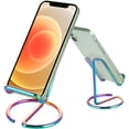 thumbnail image 1 of 2 Pack MENKEY Cell Phone Stand for Desk, Cute Metal Rainbow Cell Phone Stand Holder Desk Accessories, Compatible with All Mobile Phones, iPhone, Switch, iPad, 1 of 5