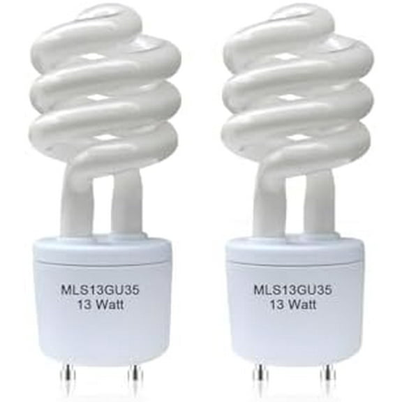 2 Pack MLS13GU35 Fluorescent Light Bulbs,13W 3500K Replacement for Panasonic VQL5 Exhaust Fans,Ceiling Bath Fan Heater/Light, GU35 Base, 3500K$$Tools