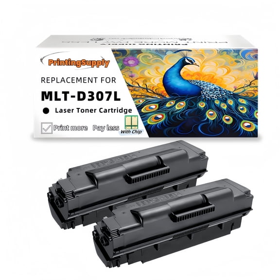 2 Pack MLT-D307L Black Toner Cartridge Compatible for Samsung MLT-D307L ML-4510 ML-4512 ML-5010 ML-5012