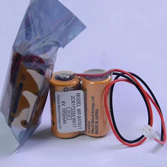 2 Pack MR-BAT6V1 2CR17335A WK17 6V 1650mAh Lithium Battery Replacement for maxell 2CR17335A WK17 battery for M80 Driver MR-J4 servo System