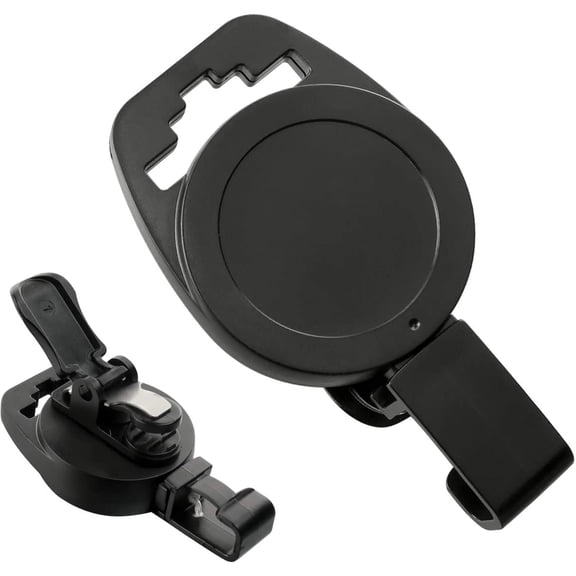 2 Pack - MRI Safe Badge Reels - Retractable Badge Holder Clips - Made of Plastic & Non-Ferrous Metal - I'd Reels Extending Lanyards for Nurse & MRI Tech Name Tag Badges by Specialist ID(Black)