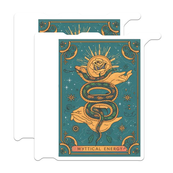 (2 Pack) MYTTICAL Energy Snake Stickers - Celestial Hand Rose Art - Tarot Mystic Decal - 5" On Longest Side - Sticks to Smooth Flat Surfaces - Made in USA - BMCS20831