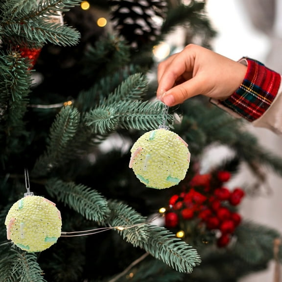 2-Pack Macaron Color Christmas Ornament Balls, 8cm Shatterproof Foam Hanging Decor for Xmas Tree, Tabletop & Kid/Pet-Safe Holiday Decoration Multicolor