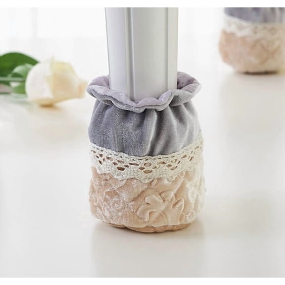 2-Pack Machine Washable Plush Furniture Foot Covers - Soft Non-Slip Pads for Sofa, Bed, Chair, and Table Protection