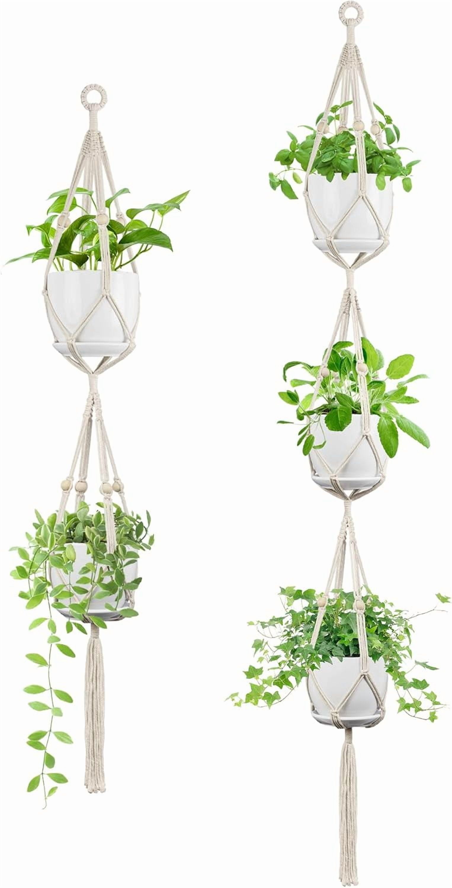 2 Pack Macrame Plant Hanger (49"&72"), Fits 4-8" Pots, 2 Tier+3 Tier ...