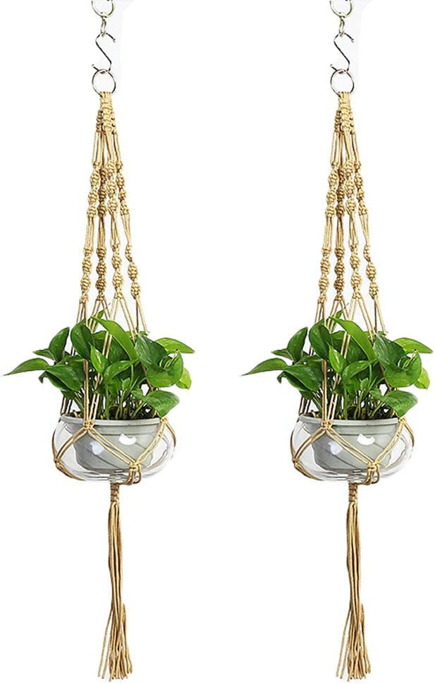 2 Pack Macrame Plant Hanger Outdoor Indoor Hanging Planter Basket Photo Inspiration