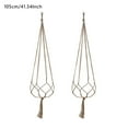 thumbnail image 1 of 2 Pack Macrame Plant Hangers for Indoor Plants - 35/41/48 Inch Cotton Rope Wall Hanging Planter with Wood Hook, Boho Home Decor for Living Room Bedroom Office Garden Balcony, 1 of 9