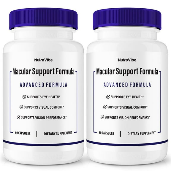 (2 Pack) Macular Support Formula Capsules Daily Eye Care with Original Blend to Support Visual Wellness, Eye Comfort & Healthy Vision | Just 2 Gentle, Easy-to-Swallow Pills (120 Capsules)