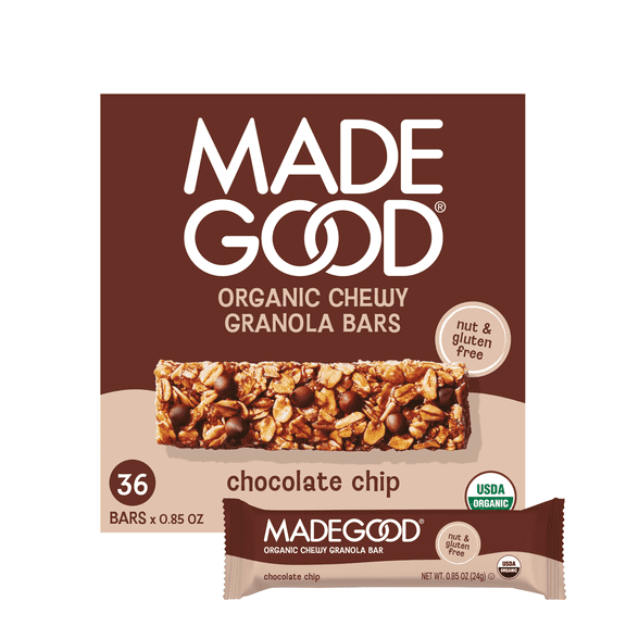 (2 Pack) MadeGood Chocolate Chip Granola Bar 36 ct