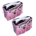 thumbnail image 1 of 2 Pack Magik Travel Insert Handbag Purse Large Liner Organizer Tidy Bags (Pink), 1 of 6