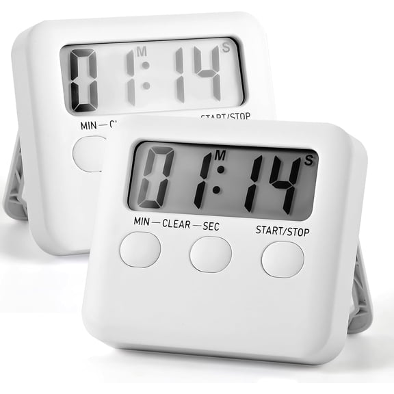 2 Pack, Magnc Loud Alarm Large LCD Screen Digital Timer for Kids time Management, Study, Exercise, Workout Timing, s for Food Cooking, Eggs Boiling