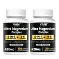 （2 Pack）Magnesium Complex 5in1 + B6 Vitamin Supplement to Support