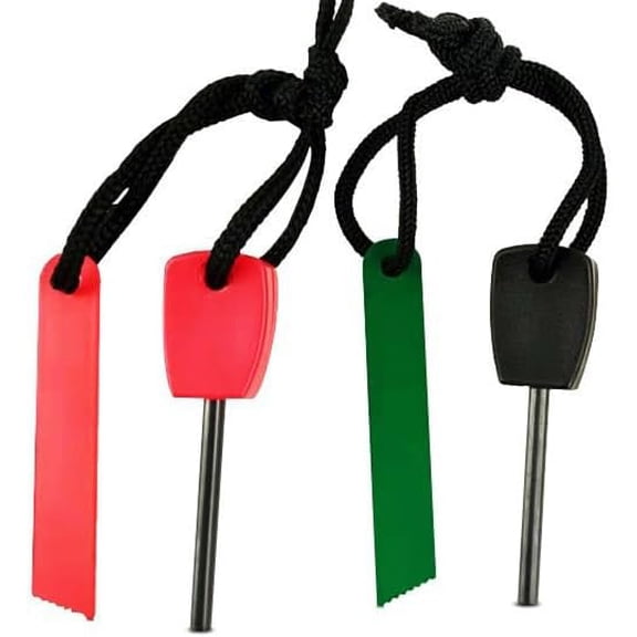 2 Pack Magnesium Fire Starter with Striker, Waterproof Ferro Rod Fire Starter Kit, Survival Fire Steel for Camping Hiking Backpacking Emergency, Orange & Black