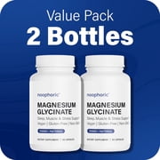 Noophoric 2500mg Chelated Magnesium Glycinate - Sleep Aid, Anxiety & Stress Relief Supplement, 180 Capsules 2 Pack