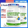 thumbnail image 1 of 2 Pack Magnesium Glycinate 500mg, 480 Veggie Capsules | 100% Chelated & Purified – 3rd Party Tested, Vegan Friendly, Non-GMO, 1 of 7