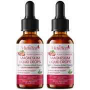 (2 Pack) Magnesium Glycinate Liquid Drop, for Relaxation, Muscle & Sleep Support, 4 fl oz