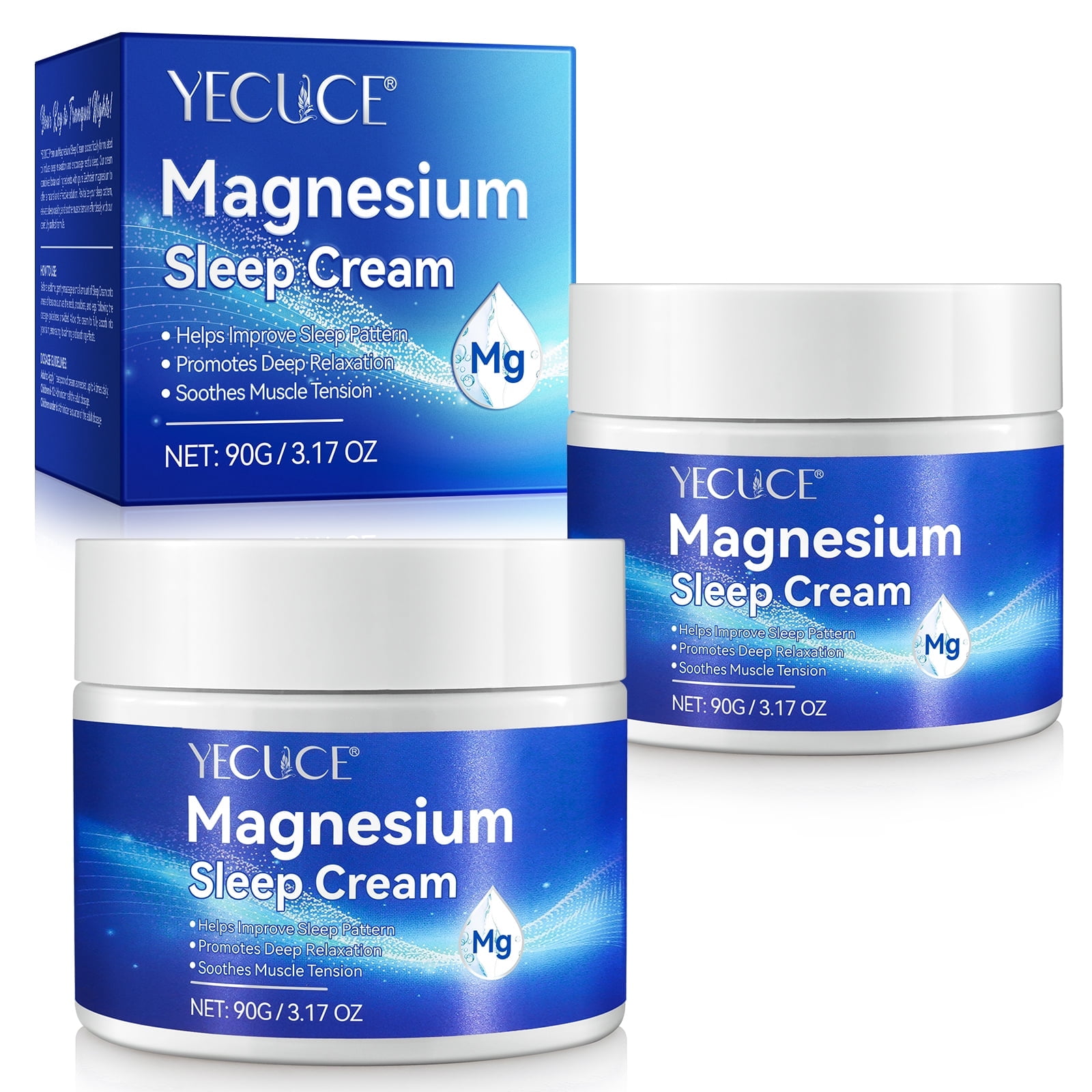 2 Pack Magnesium Sleep Cream,Magnesium Lotion Enriched with Lavender, Vitamin E,Improve Sleep