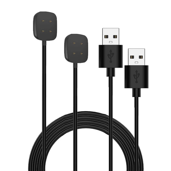 [2 Pack]Magnetic Charger Cable for Versa 4/3 Health & Fitness Tracker,Compatible for Versa 4/3 Smartwatch Charging Replacement Accessory 1M/3.3ft - Black
