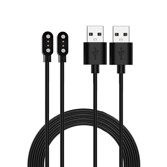 [2 Pack]Magnetic Charger Cable for Tikland 1.91-inch Smart watch,Compatible for Tikland Smartwatch Charging Replacement Accessory 1M/3.3ft - Black