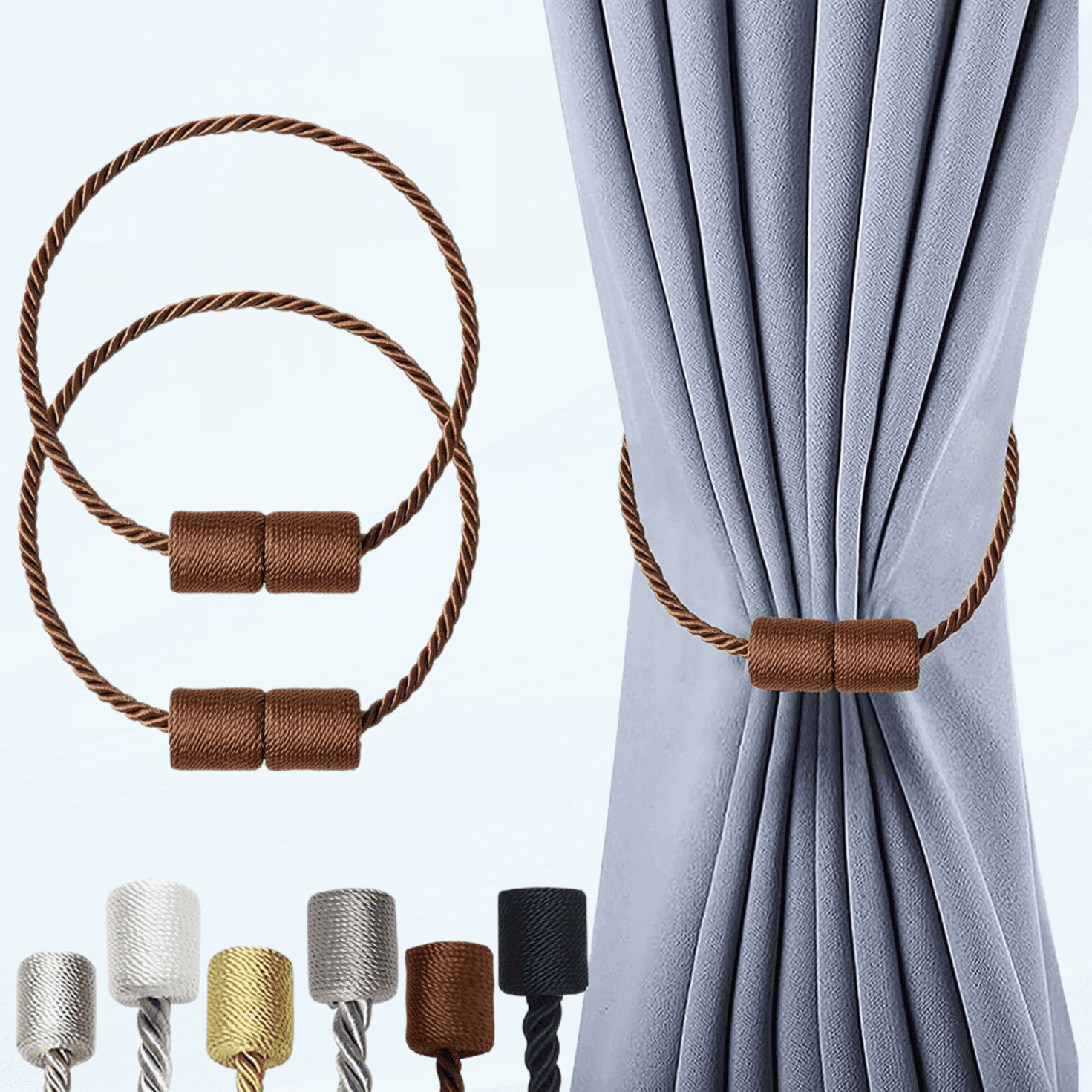 2 Pack Magnetic Curtain Tiebacks Curtain Holdbacks Curtain Ties Outdoor ...