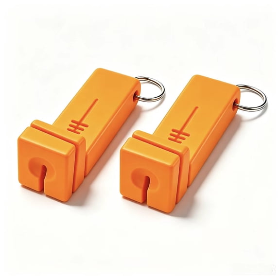2 Pack Magnetic Fly Threader, 4-Slot Fly Fishing Hook Threader with Keychain, Bright Orange Tippet Threading Tool for Fly Fishing and Ice Fishing