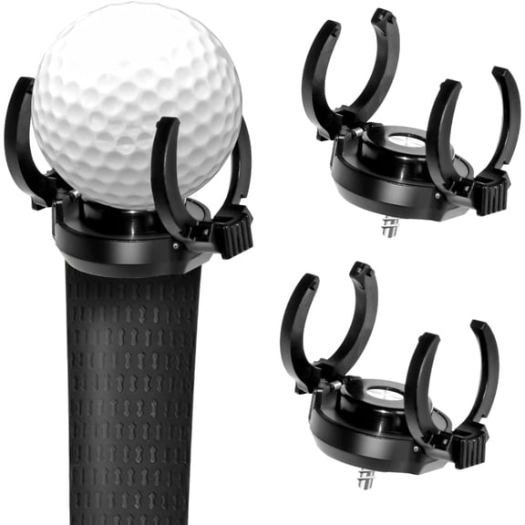 2 Pack Magnetic Golf Ball Retriever, Screw-in Golf Ball Grabber for End of Putter, Golf Ball and Club Pick-Up Tool with Foldable Claw, Easy Installation & No Drilling Required