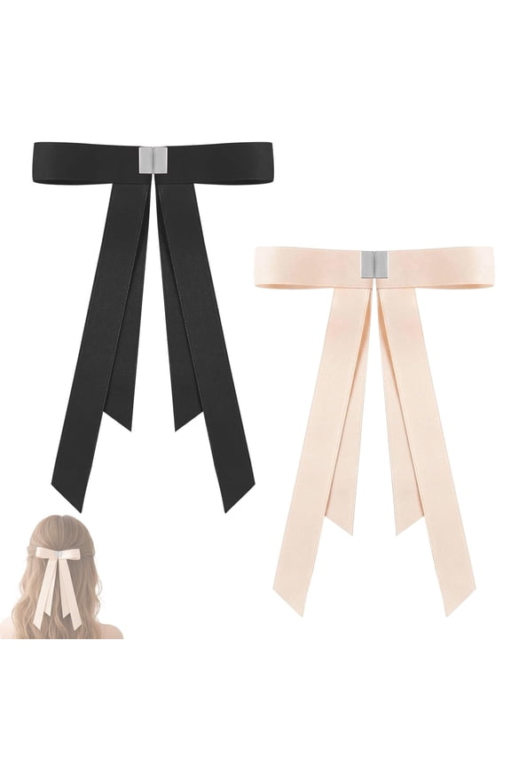 2-Pack Magnetic Hair Clips for Women, Strong Hold No-Slip Bow Clips, Mini Butterfly Hair Claw Style Ribbon Ponytail Holder, Cute Butterfly Hair Accessories for Women Girls Teens