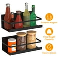 thumbnail image 1 of 2 Pack Magnetic Kitchen Spice Racks TeqHome Metal Seasoning Organizers Shelf Fridge Side Wall Mount Storage Rack for Black, 1 of 10