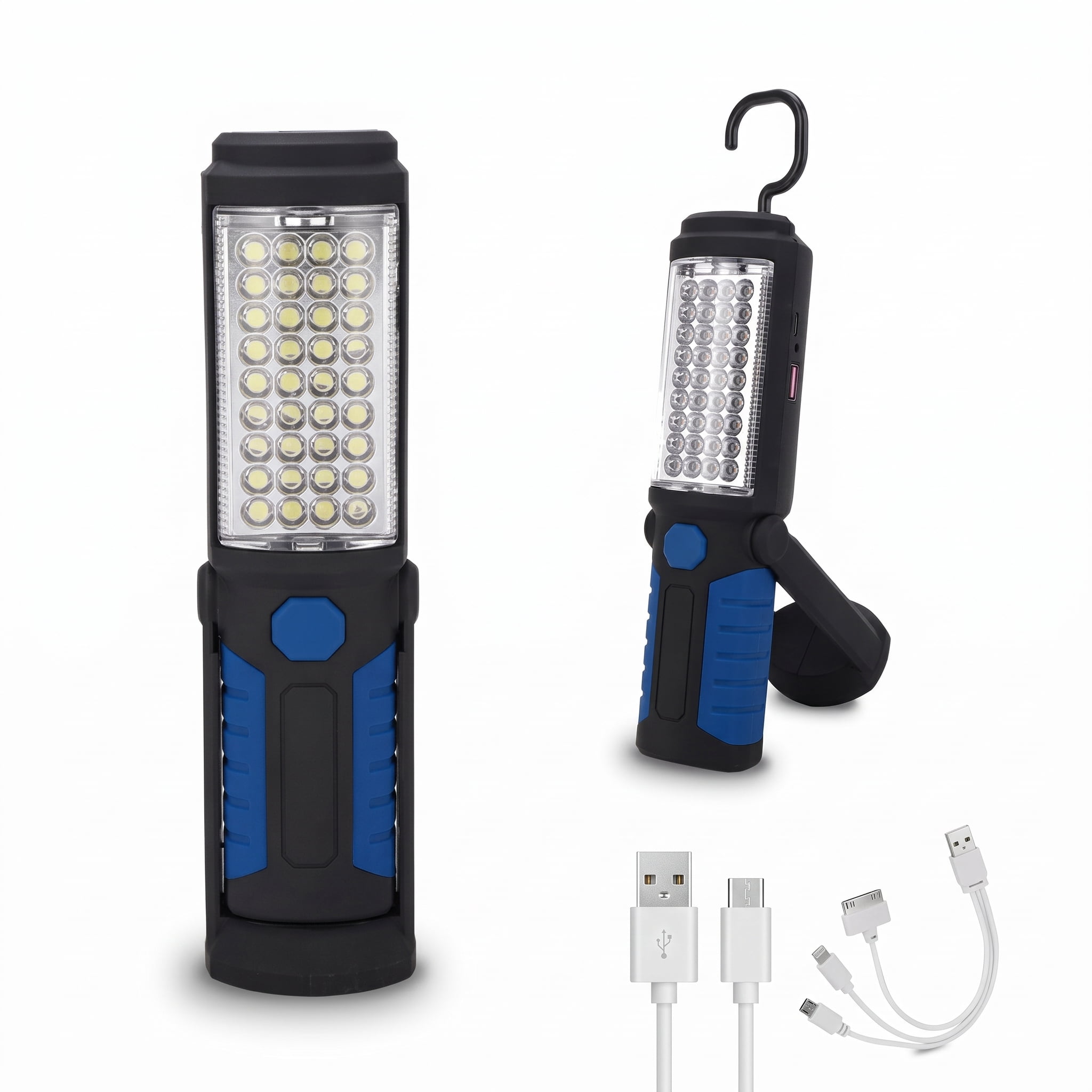Flashlight For Work 2 Pack Magnetic LED Work Light Rechargeable Mechanic Flashlight with ...