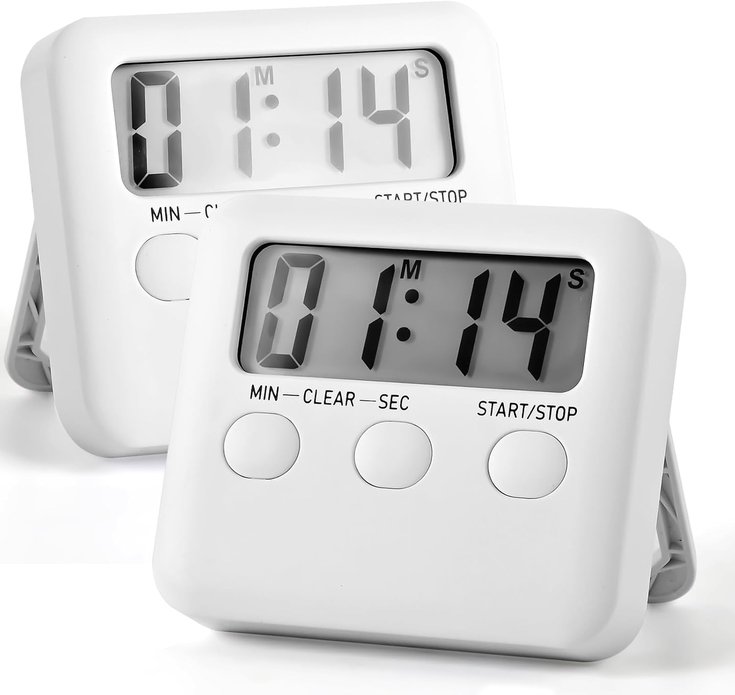 Timer Foood 2 Pack, Magnetic Loud Alarm Large LCD Screen Digital Timer for Kids ...