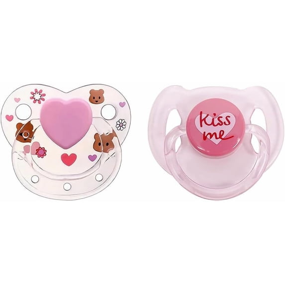 Newtotlove 2-Pack Magnetic Pacifiers with Clip for Reborn Baby Dolls (16-22 inch) - Secure Magnetic Attachment, Cute Doll Feeding Accessories Set, Gift for Girls & Kids