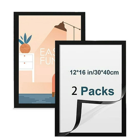 2 Pack Magnetic Painting Frame,Happon Magnetic Picture Frame for Painting Canvas,Black Diamond Art Frames for Wall Window Door Home Decor(35 * 25cm)