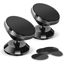 2 Pack Magnetic Phone Car Mount, Strong Magnet Cell Phone Holder with 4 Metal Plate, Dashboard 360° Rotation & Degrees View, Adjustable Magnet Cell Phone Mount Compatible with iPhone, Samsung and More