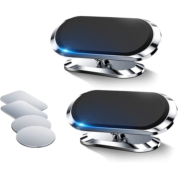 2 Pack Phone Holder for Car, Super Strong with 4 Metal Plate Car Mount for Cell Phone, 360 Rotation Universal Dashboard Adhesive Car Phone Mount