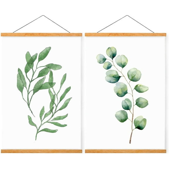 2 Pack Magnetic Poster Hanger Frame, 12x16 12x18 12x36 Poster Frames Wood Wooden Magnet Hanging Kit for Walls Print Poster Canvas Artwork Diamond Painting