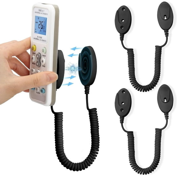 WALLFID Magnetic Remote Control Holders, 2-Pack, Wall-Mount, Anti-Loss, Rapid Adsorption, Extendable Spring