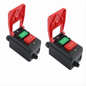 2-Pack Magnetic Safety Power Switch, 120/230V Single-Phase Rocker Switch With Red Stop Paddle For Table Saws, Drill Presses And Woodworking Tools, Fireproof ABS