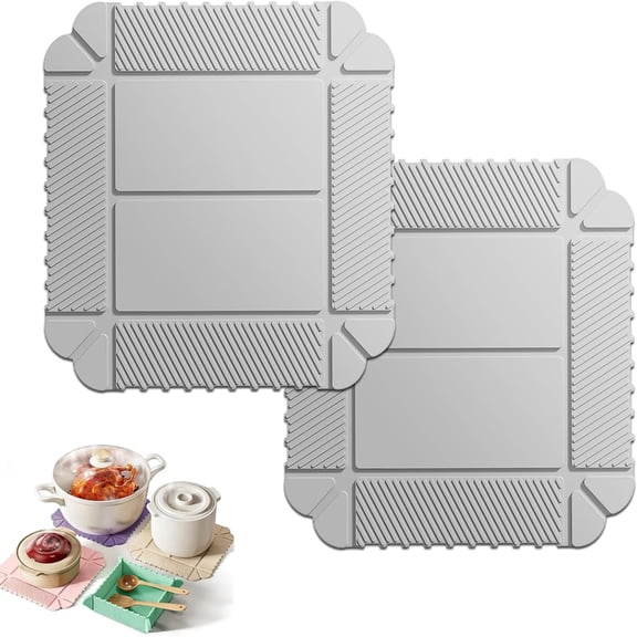 2 Pack Magnetic Silicone Trivets, Kitchen Trivets for Countertops, Non-Slip Hot Pads Potholders for Oven, Table(xxw)