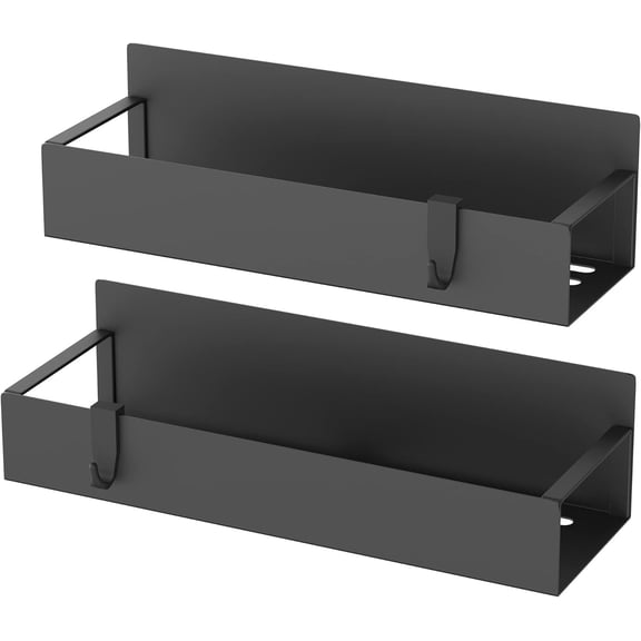 2 Pack Magnetic Spice Storage Rack Organizer for Refrigerator and Oven, Black Fridge Organizers and Storage
