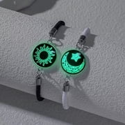 2-Pack Magnetic Sun & Moon Bracelets   Luminous Couples Jewelry for Long-Distance Love, Matching His Hers Bracelets, Romantic Gift for Anniversary Valentine Day