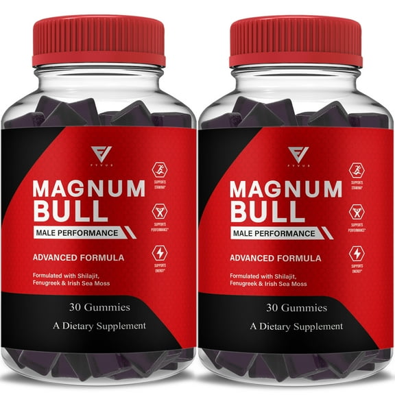 (2 Pack) Magnum Bull Performance Gummies, MagnumBull Advanced Strength Daily Performance Gummy (2 Month Supply)