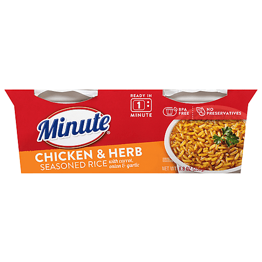 Minute Ready to Serve Gluten Free Chicken Flavored Rice, 4.4 oz, 2 Cups (Pack of 2)