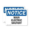 thumbnail image 1 of (2 Pack) Main Electric Shutoff OSHA Notice Sign 14 Inch X 10 Inch Vinyl Label Decal Sticker Weather Resistant, UV Protected for Workplace, Business, and Construction Site, Made in the, 1 of 7